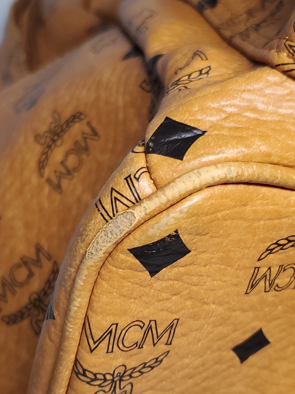 Authentic MCM Cognac Logo Monogram Backpack-Large - Picture 6 of 16